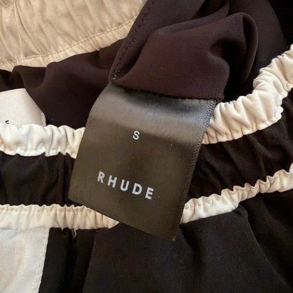 Rhude Ski Track Pants Black White Men's Size S EUC
